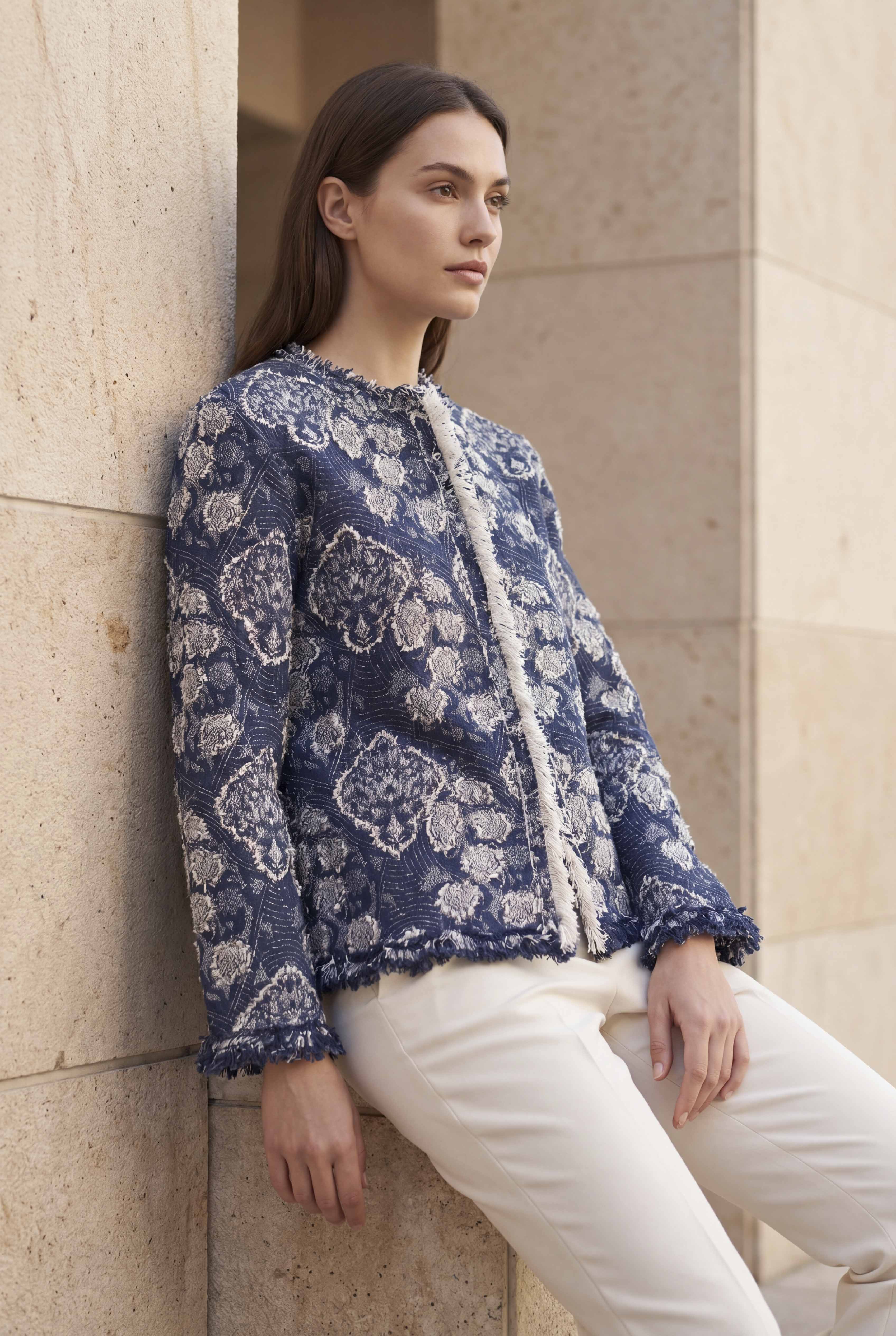 NT Collection Püskül Detaylı Jean Ceket