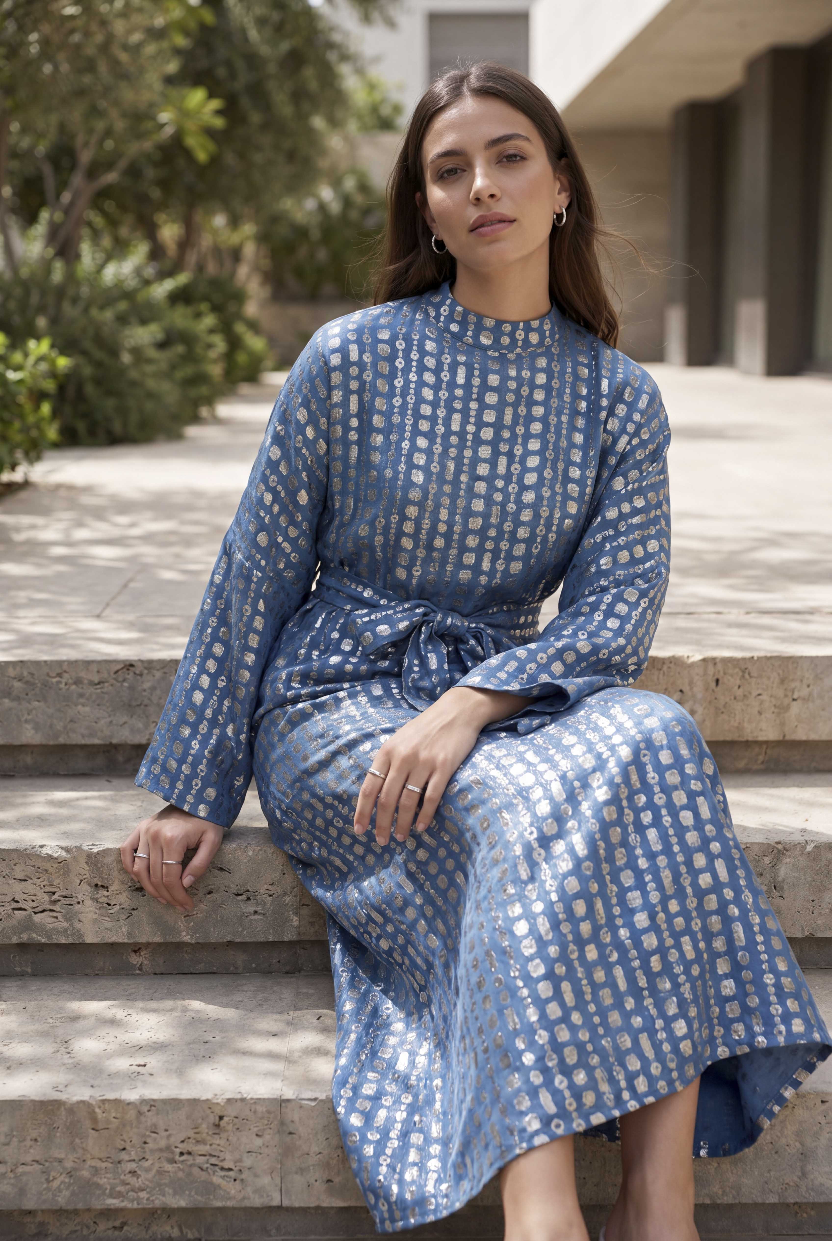 NT Collection Jakarlı Puantiye Elbise