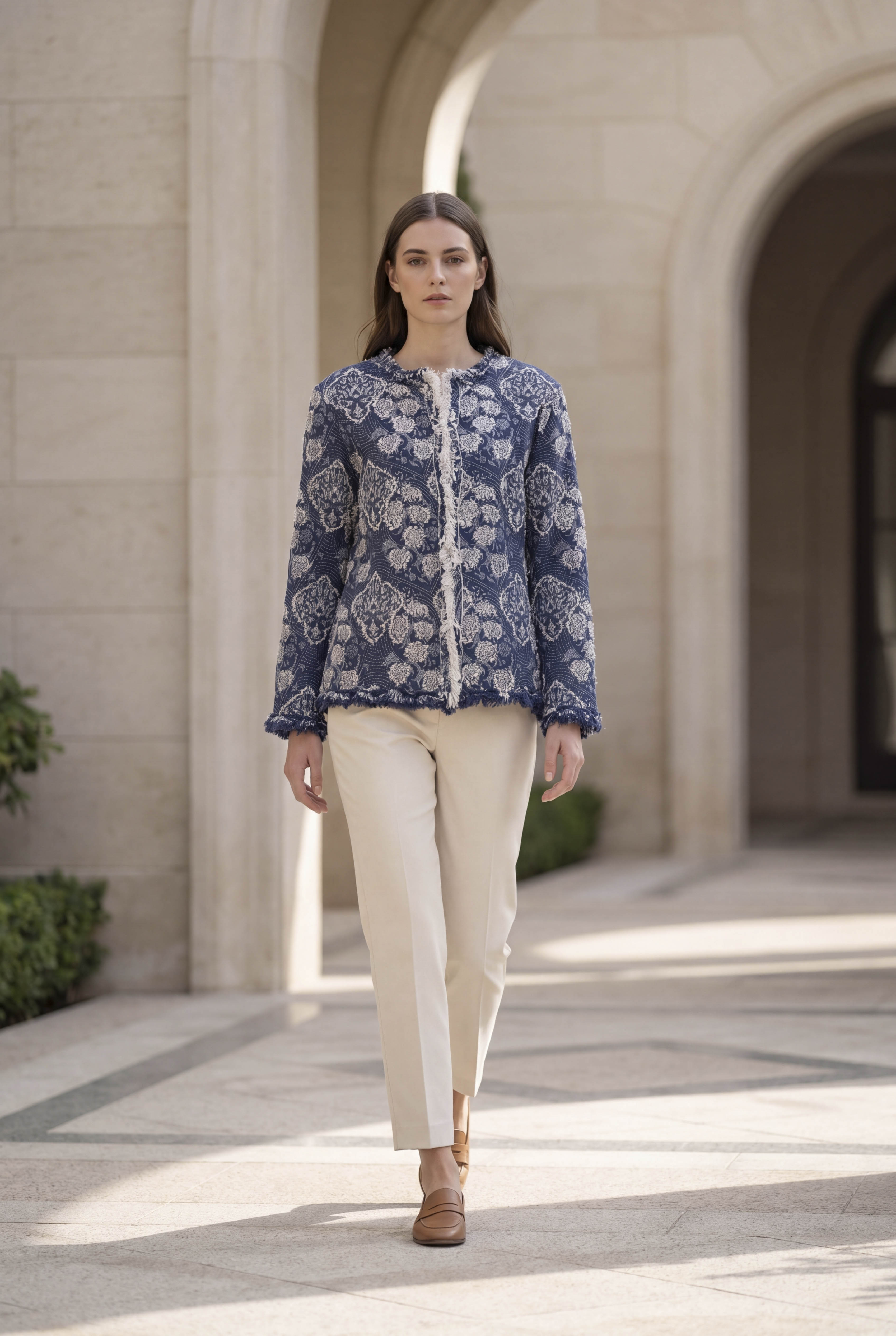 NT Collection Püskül Detaylı Jean Ceket