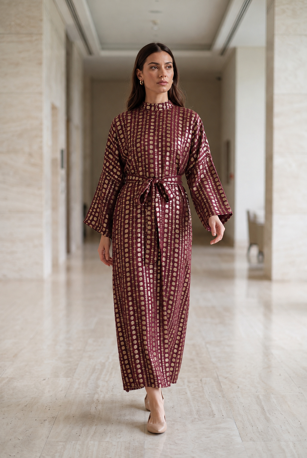NT Collection Jakarlı Puantiye Elbise