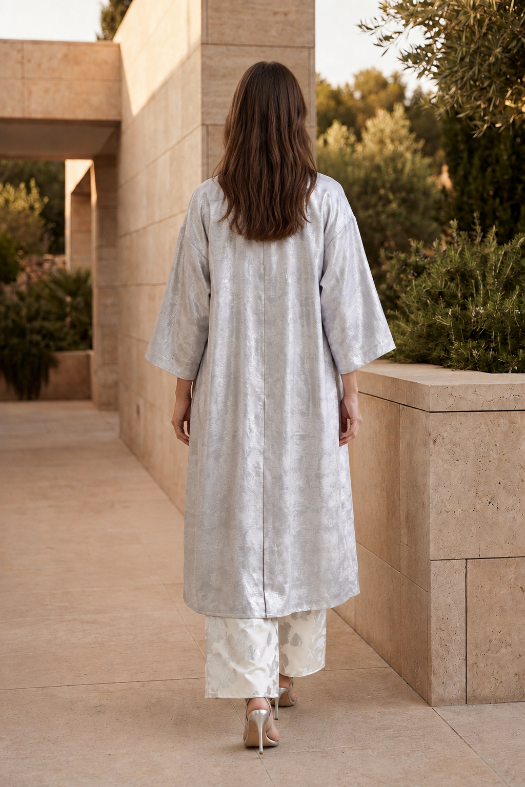 NT Collection Gold Simli Kaftan & Pantolon Takım